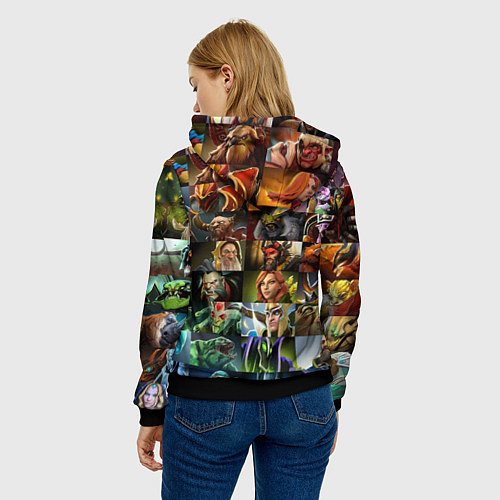 Женская толстовка HEROES DOTA 2 ПЕРСОНАЖИ ДОТА 2 / 3D-Черный – фото 4