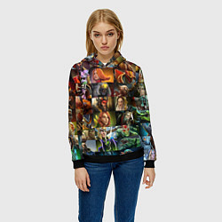 Толстовка-худи женская HEROES DOTA 2 ПЕРСОНАЖИ ДОТА 2, цвет: 3D-черный — фото 2