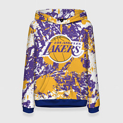 Женская толстовка LAKERS ФИРМЕННЫЕ ЦВЕТА БРЫЗГИ КРАСОК LA