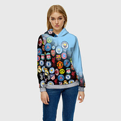 Толстовка-худи женская МАНЧЕСТЕР СИТИ MANCHESTER CITY, цвет: 3D-меланж — фото 2