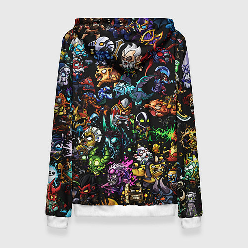 Женская толстовка DOTA 2 ВСЕ ПЕРСОНАЖИ В ЦВЕТЕ / 3D-Белый – фото 2