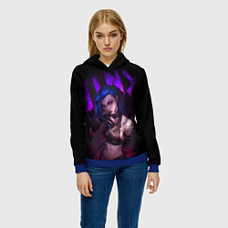 Толстовка-худи женская JINX ARCANE НАДПИСЬ LEAGUE OF LEGENDS, цвет: 3D-синий — фото 2