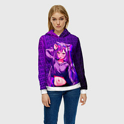 Толстовка-худи женская Кэ Цин Keqing, Genshin Impact Геншин импакт, цвет: 3D-белый — фото 2