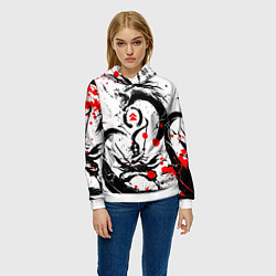Толстовка-худи женская GHOST OF TSUSHIMA ДРАКОН НА СПИНЕ, цвет: 3D-белый — фото 2