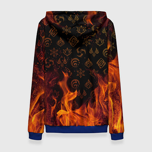 Женская толстовка ЧЖУН ЛИ ГЕНШИН ИМПАКТ, GENSHIN IMPACT / 3D-Синий – фото 2