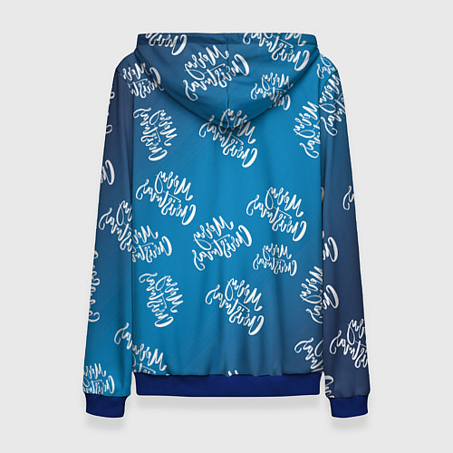 Женская толстовка Merry Christmas Олень с подарком / 3D-Синий – фото 2