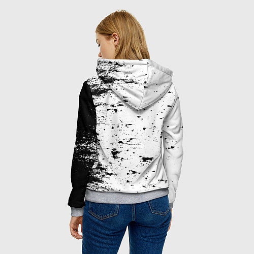 Женская толстовка Bendy and the ink machine - Black & White / 3D-Меланж – фото 4