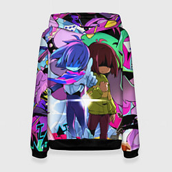 Толстовка-худи женская Deltarune - Легенда о Руне Дельта, цвет: 3D-черный