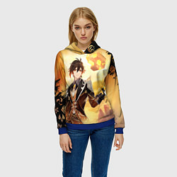 Толстовка-худи женская ЧЖУН ЛИ ОРДЕР ГЕНШИН ИМПАКТ, цвет: 3D-синий — фото 2