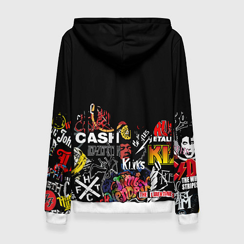 Женская толстовка КОРОЛЬ И ШУТ ЛОГОТИПЫ РОК ГРУПП / 3D-Белый – фото 2