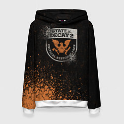 Толстовка-худи женская State of Decay Гранж, цвет: 3D-белый