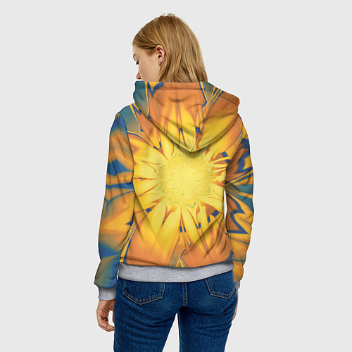 Женская толстовка Солнечный цветок Абстракция 535-332-32 / 3D-Меланж – фото 4