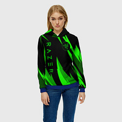 Толстовка-худи женская RAZER GREEN, цвет: 3D-синий — фото 2