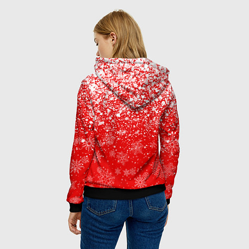 Женская толстовка POPPY PLAYTIME ХАГИ ВАГИ НОВОГОДНИЙ, СНЕЖИНКИ / 3D-Черный – фото 4