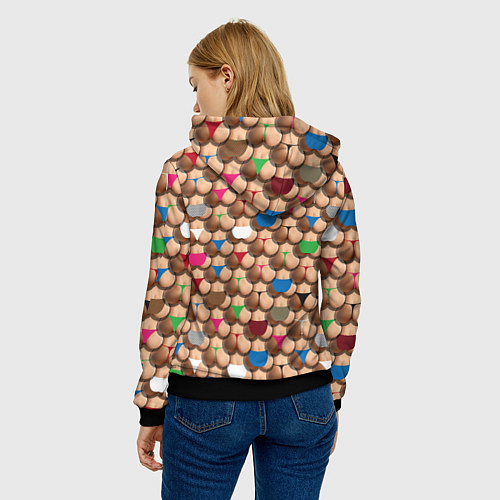 Женская толстовка Попки / 3D-Черный – фото 4