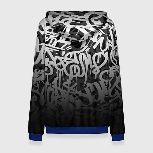 Женская толстовка GRAFFITI WHITE TAGS ГРАФФИТИ / 3D-Синий – фото 2