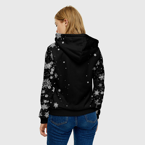 Женская толстовка НОВОГОДНИЙ HOLLOW KNIGHT ЧЁРНЫЙ / 3D-Черный – фото 4