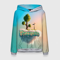 Толстовка-худи женская Облако в Террарии, цвет: 3D-меланж