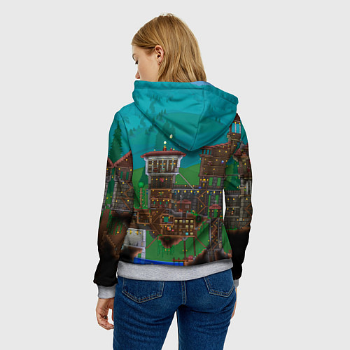 Женская толстовка Дом в Террарии / 3D-Меланж – фото 4