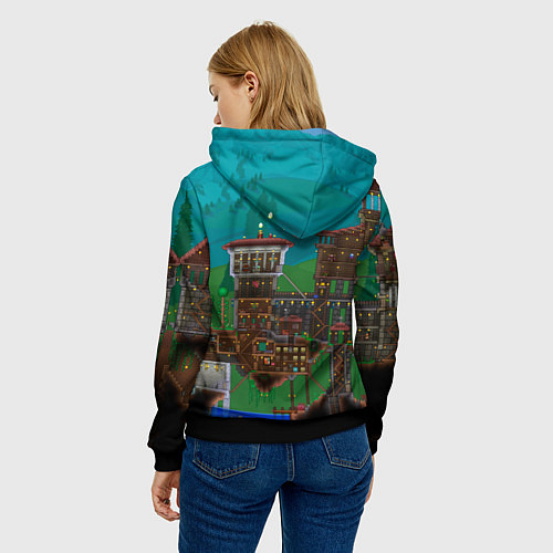 Женская толстовка Дом в Террарии / 3D-Черный – фото 4