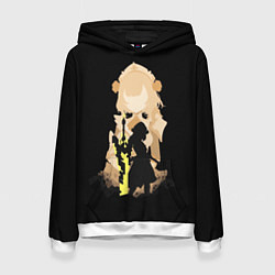 Толстовка-худи женская НОЭЛЛЬ ГЕНШИН ИМПАКТ АРТ, цвет: 3D-белый