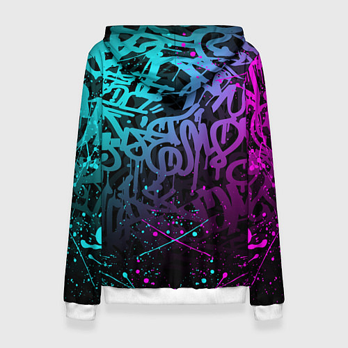 Женская толстовка KDA NEON GRAFFITI LEAGUE OF LEGENDS / 3D-Белый – фото 2