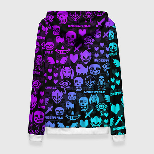 Женская толстовка UNDERTALE NEON PATTERN УЗОР / 3D-Белый – фото 2