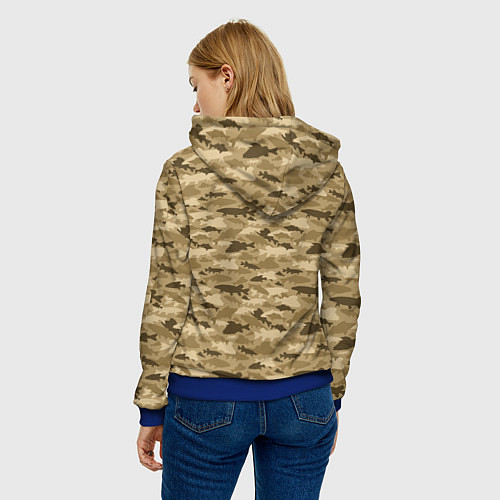 Женская толстовка Рыбы камуфляж / 3D-Синий – фото 4