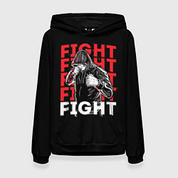 Толстовка-худи женская FIGHT FIGHT FIGHT, цвет: 3D-черный