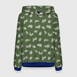 Толстовка-худи женская Камуфляж: берёзка, цвет: 3D-синий