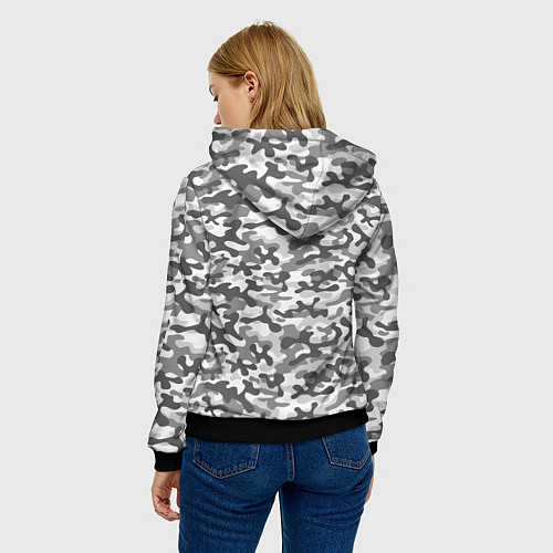 Женская толстовка Серый Городской Камуфляж / 3D-Черный – фото 4