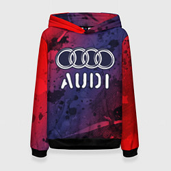 Толстовка-худи женская AUDI Audi Краски, цвет: 3D-черный