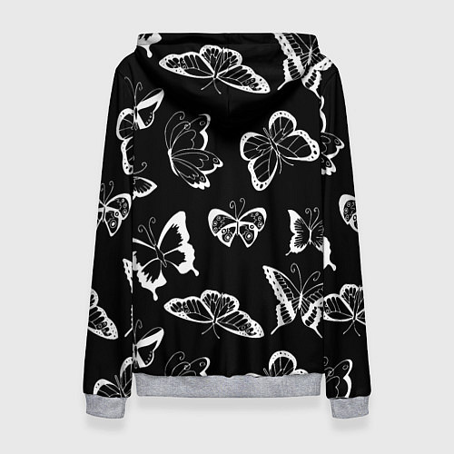 Женская толстовка Адель летящие бабочки / 3D-Меланж – фото 2