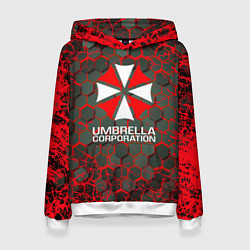 Толстовка-худи женская Umbrella Corporation соты, цвет: 3D-белый