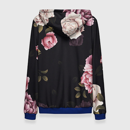 Женская толстовка РОЗЫ И ПИОНЫ / 3D-Синий – фото 2