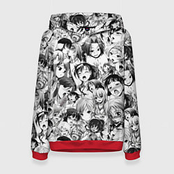 Толстовка-худи женская АХЕГАО - AHEGAO, цвет: 3D-красный