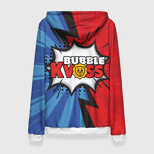 Женская толстовка Бабл квас супер геройский узор / 3D-Белый – фото 2
