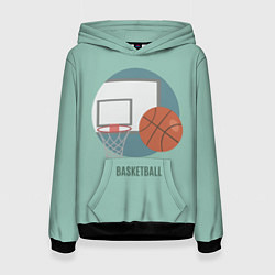 Толстовка-худи женская Basketball Спорт, цвет: 3D-черный