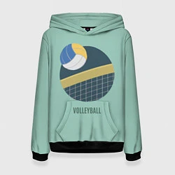 Толстовка-худи женская Volleyball Спорт, цвет: 3D-черный