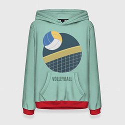 Толстовка-худи женская Volleyball Спорт, цвет: 3D-красный