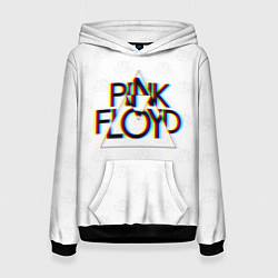 Толстовка-худи женская PINK FLOYD LOGO ПИНК ФЛОЙД ГЛИТЧ, цвет: 3D-черный