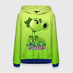 Толстовка-худи женская Plants vs Zombies - Горохострел, цвет: 3D-синий