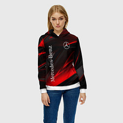Толстовка-худи женская Mercedes-Benz Геометрия, цвет: 3D-белый — фото 2