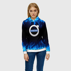 Толстовка-худи женская Volvo - Огонь, цвет: 3D-белый — фото 2