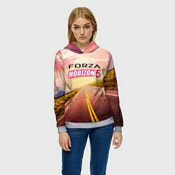 Толстовка-худи женская Закат Forza Horizon 5, цвет: 3D-меланж — фото 2