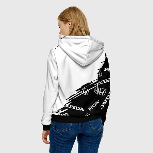 Женская толстовка Honda sport pattern / 3D-Черный – фото 4
