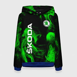 Толстовка-худи женская Skoda: Green Smoke, цвет: 3D-синий