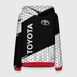 Толстовка-худи женская Toyota Sport соты, цвет: 3D-красный
