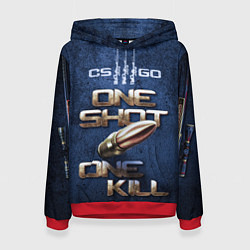 Толстовка-худи женская One Shot One Kill CS GO, цвет: 3D-красный