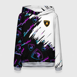 Толстовка-худи женская Lamborghini pattern gradient, цвет: 3D-меланж